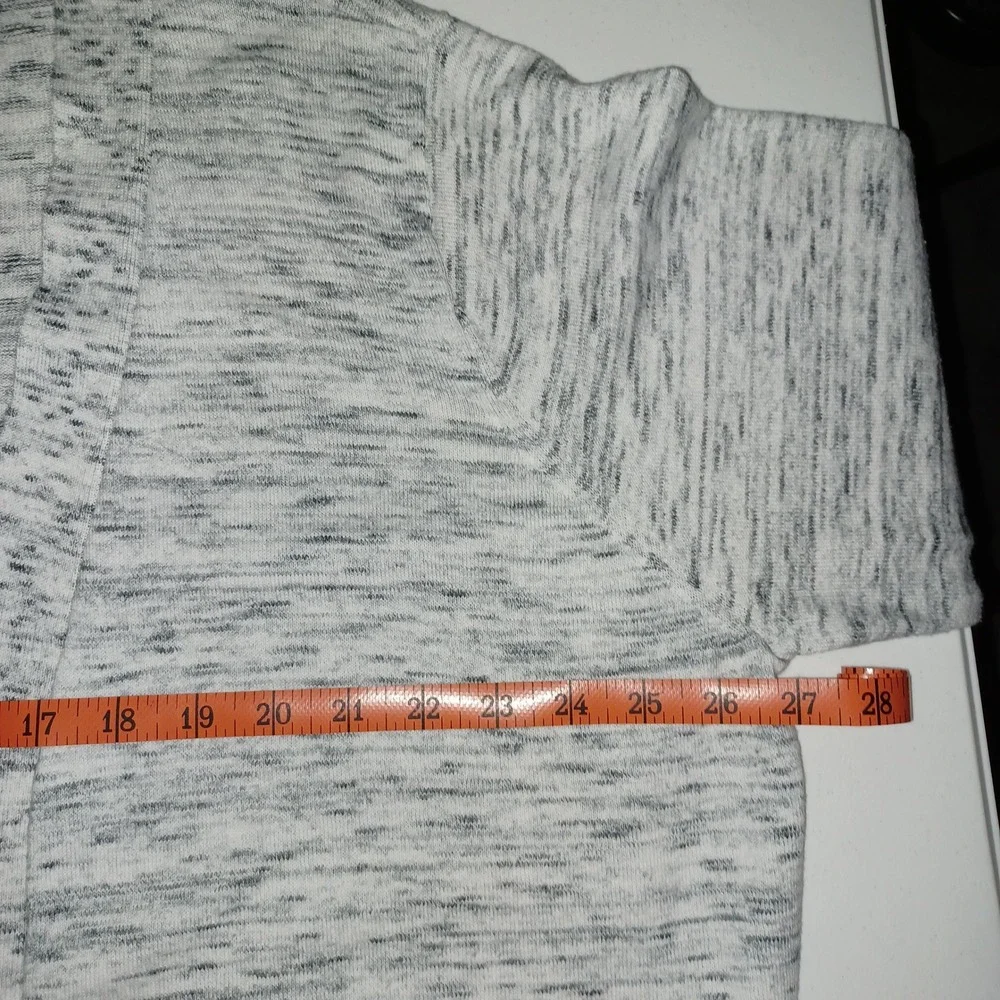 Women's‎ Basic Editions Black & White Open Cardigan with Front Pockets Size 2X